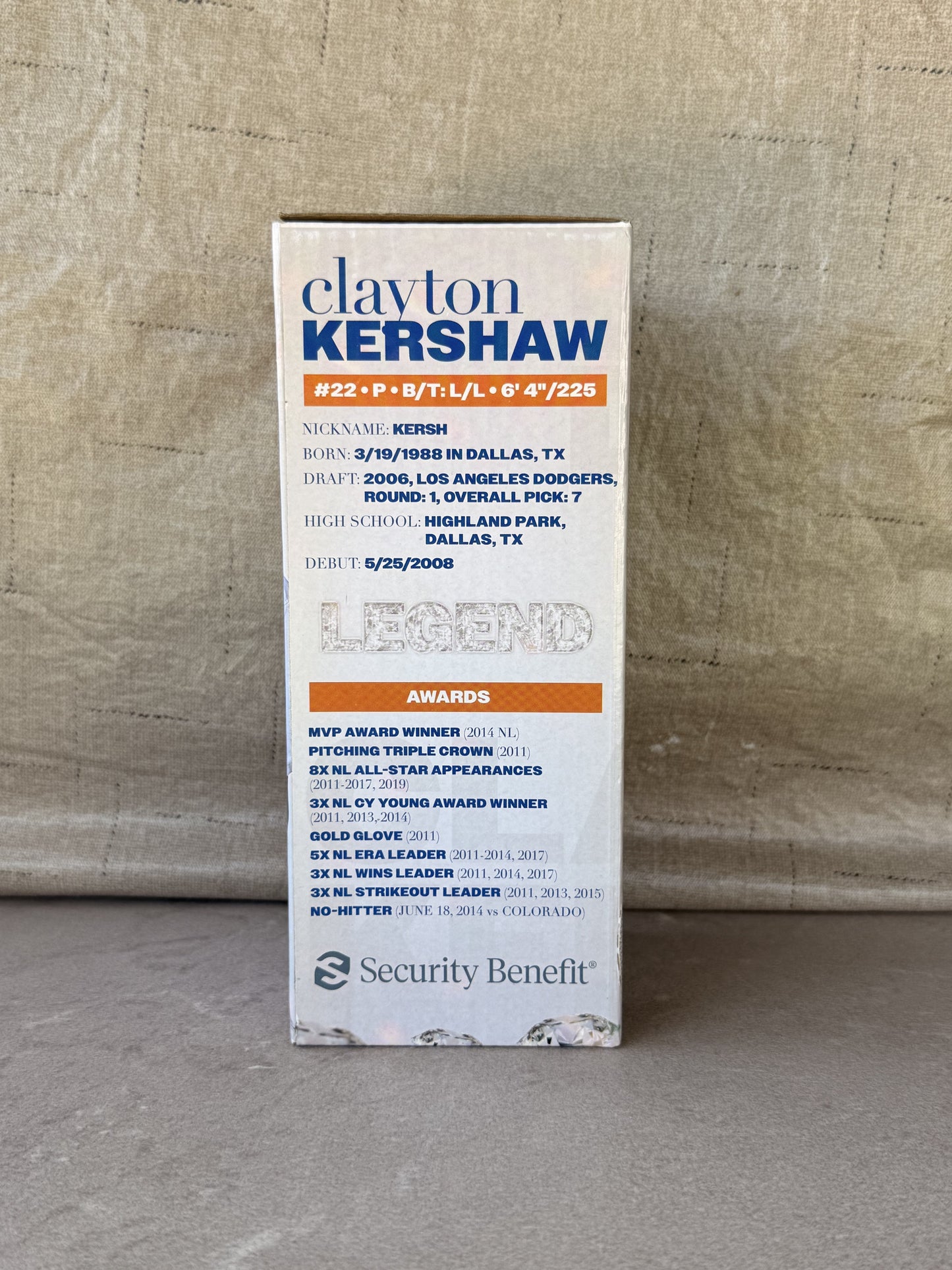 Clayton Kershaw 2022 World Series Ring Ceremony Bobblehead LA Dodgers SGA 7/26/22