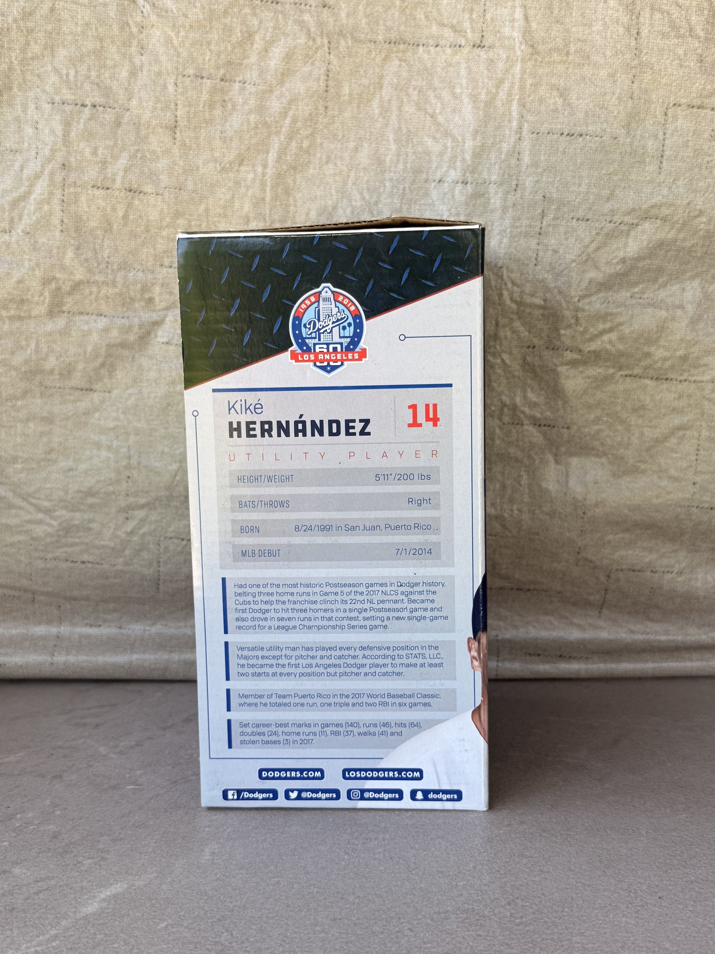 Kike Hernandez LA Determined Bobblehead LA Dodgers SGA 6/26/18