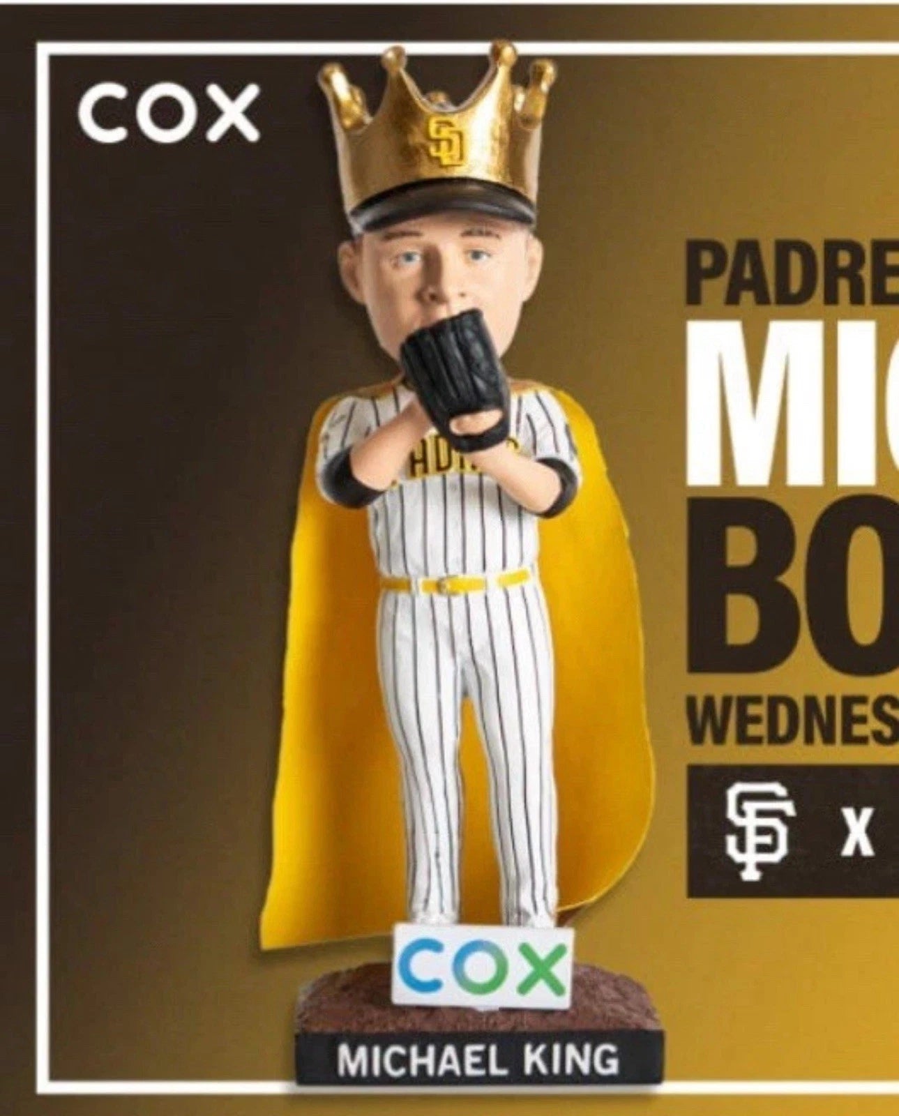 San Diego Padres Michael King Bobblehead 8/20/25 SGA