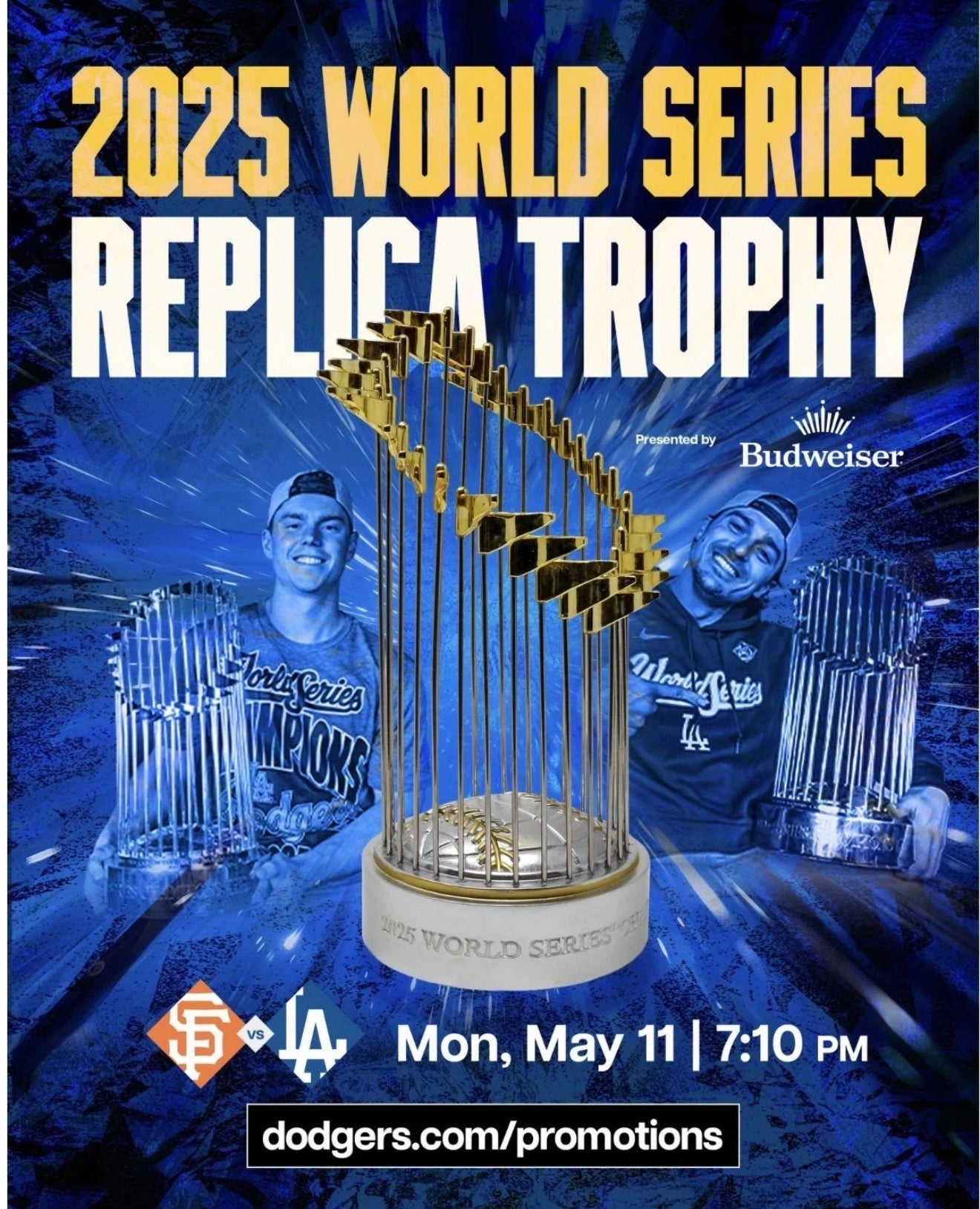 Dodgers 2025 World Series Replica Trophy SGA 5/11