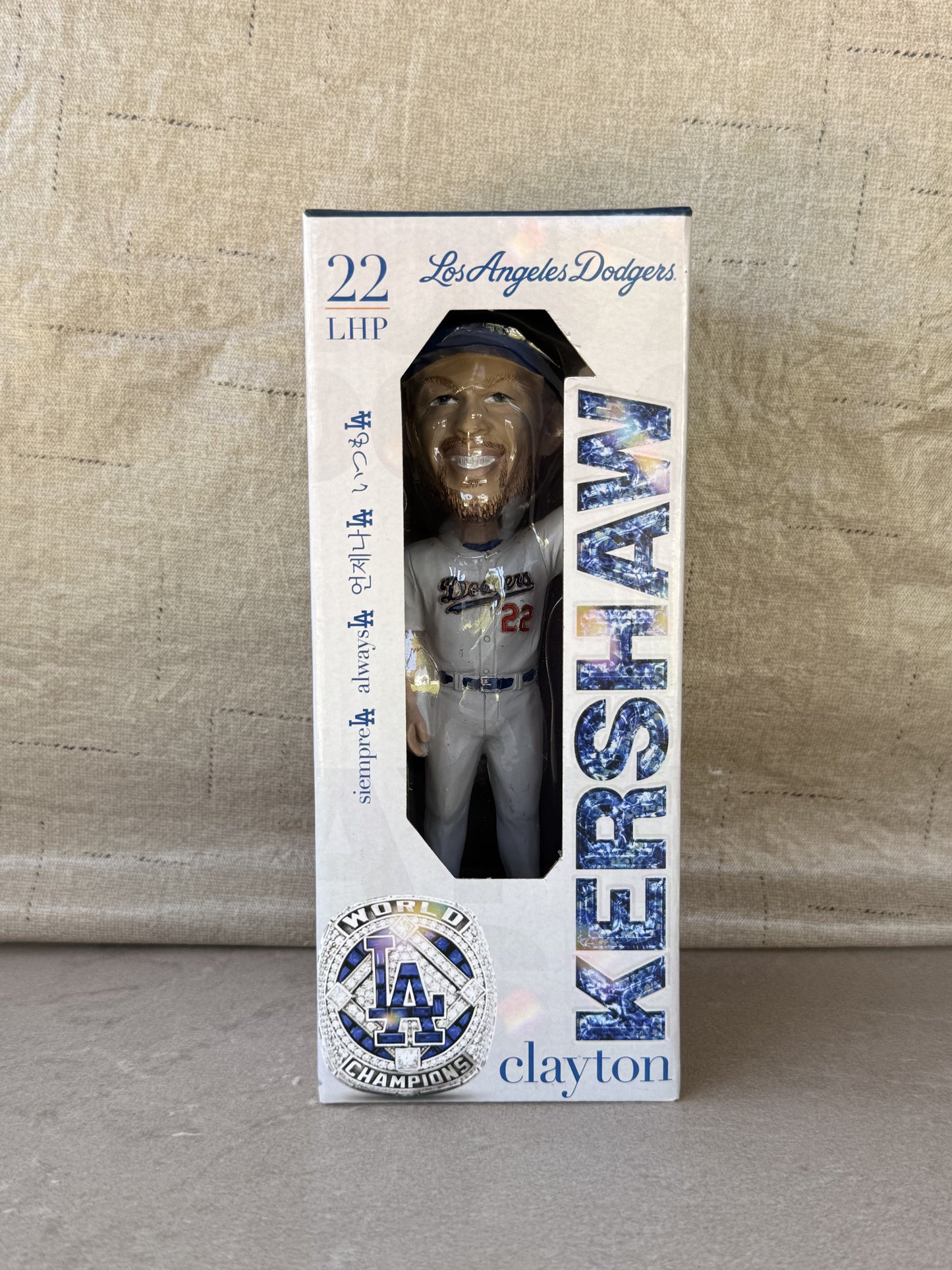 Clayton Kershaw 2022 World Series Ring Ceremony Bobblehead LA Dodgers SGA 7/26/22