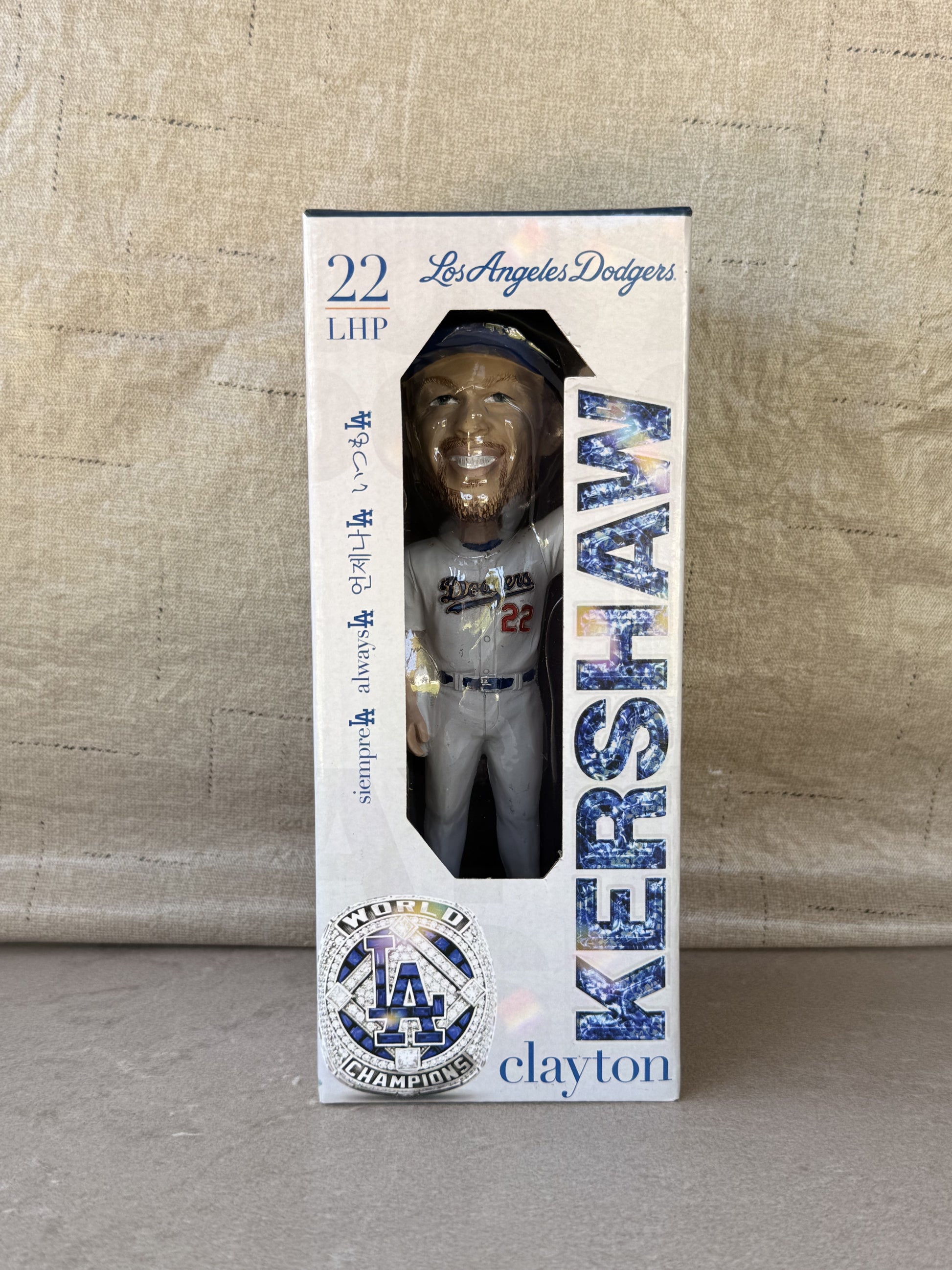 Clayton Kershaw 2022 World Series Ring Ceremony Bobblehead LA Dodgers SGA 7/26/22