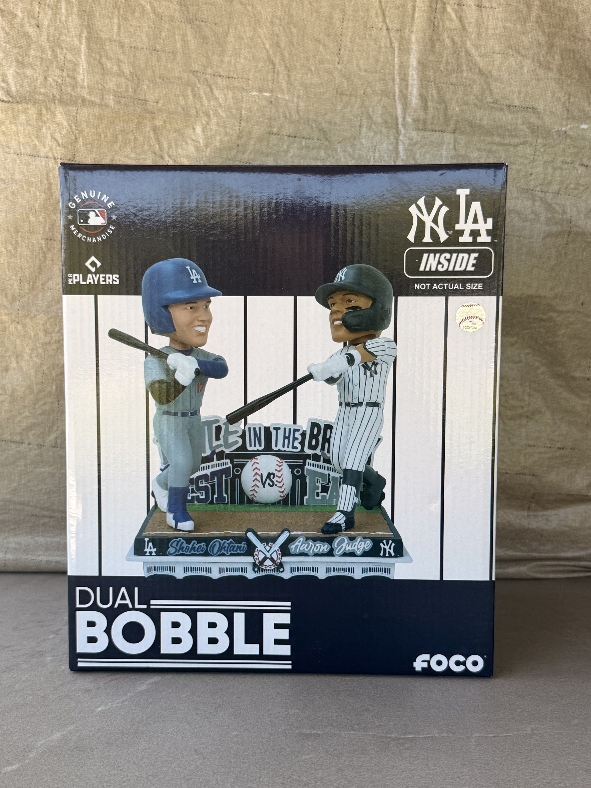 Shohei Ohtani & Aaron Judge Dodgers Yankees Battle in the Bronx Stadium Exclusive FOCO Bobblehead