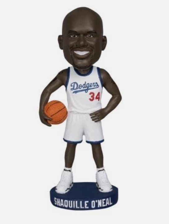 Shaquille O'Neal Dodgers basketball bobblehead, number 34